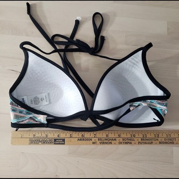 Black Green Multicolor Underwire Padded Triangle Swimwear Lot Of 3 Bikini Top M - Picture 9 of 15